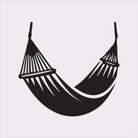 Relax hammock silhouette illustration on white background vector