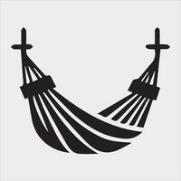 Relax hammock silhouette illustration on white background vector