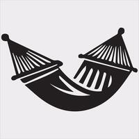Relax hammock silhouette illustration on white background vector