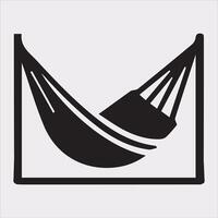 Relax hammock silhouette illustration on white background vector