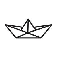 Paper boat icon Black line art logo vector