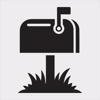 Mailbox symbol silhouette on white background vector