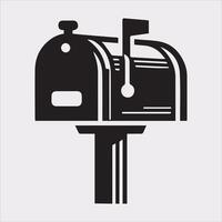 Mailbox symbol silhouette on white background vector