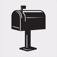 Mailbox symbol silhouette on white background vector