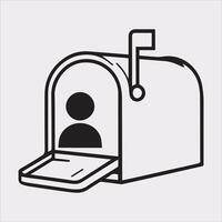 Mailbox symbol silhouette on white background vector