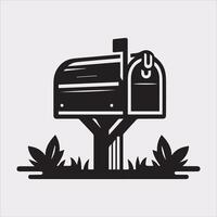 Mailbox symbol silhouette on white background vector
