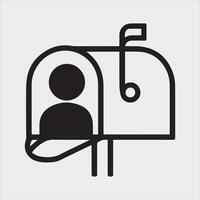 Mailbox symbol silhouette on white background vector