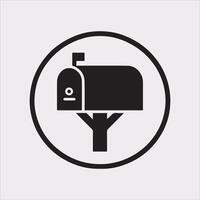 Mailbox symbol silhouette on white background vector