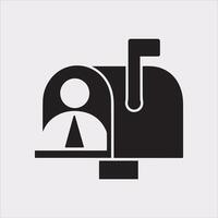 Mailbox symbol silhouette on white background vector
