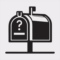 Mailbox symbol silhouette on white background vector
