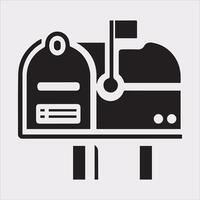 Mailbox symbol silhouette on white background vector