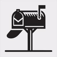 Mailbox symbol silhouette on white background vector