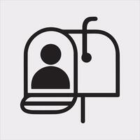 Mailbox symbol silhouette on white background vector