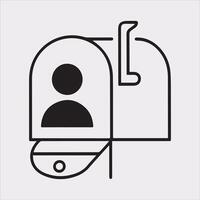 Mailbox symbol silhouette on white background vector