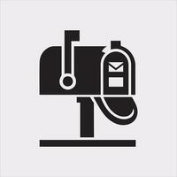 Mailbox symbol silhouette on white background vector