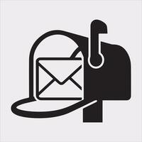 Mailbox symbol silhouette on white background vector
