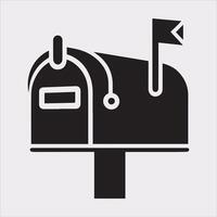 Mailbox symbol silhouette on white background vector