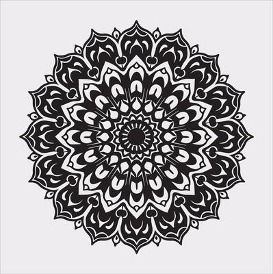 mandala silhouette on white background