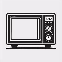 Microwave line art silhouette on white background vector