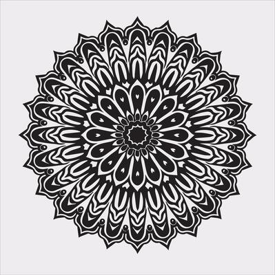 mandala silhouette on white background