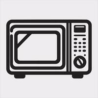 Microwave line art silhouette on white background vector