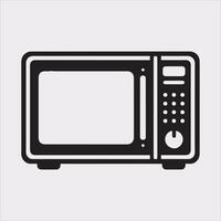 Microwave line art silhouette on white background vector
