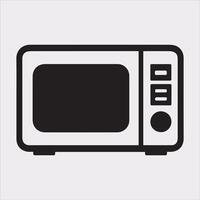 Microwave line art silhouette on white background vector
