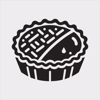 Pie icon silhouette on white background vector