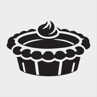 Pie icon silhouette on white background vector