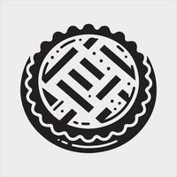 Pie icon silhouette on white background vector