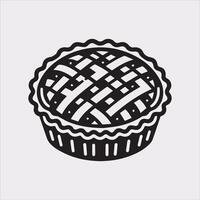 Pie icon silhouette on white background vector