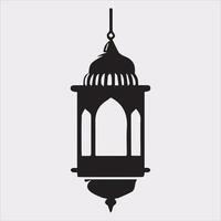 Ramadan lanterns silhouette simple and clean flat line art lamp on white background vector