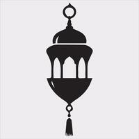 Ramadan lanterns silhouette simple and clean flat line art lamp on white background vector