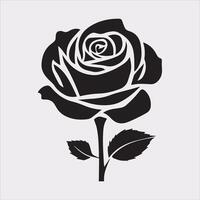 rose logo icon silhouette on white background vector