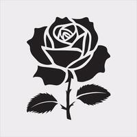 rose logo icon silhouette on white background vector