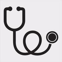 Stethoscope symbol health logo silhouette on white background vector