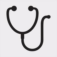 Stethoscope symbol health logo silhouette on white background vector