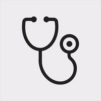 Stethoscope symbol health logo silhouette on white background vector