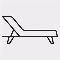 Sunbed icon Thin linear sunbed silhouette on white background vector
