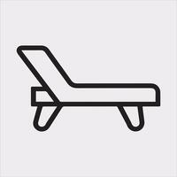 Sunbed icon Thin linear sunbed silhouette on white background vector