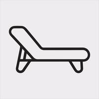 Sunbed icon Thin linear sunbed silhouette on white background vector