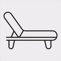 Sunbed icon Thin linear sunbed silhouette on white background vector