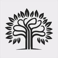 tree logo silhouette on white background vector
