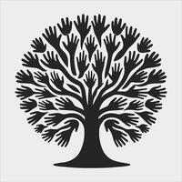 tree logo silhouette on white background vector