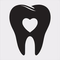 Tooth silhouette on white background vector