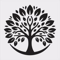 tree logo silhouette on white background vector