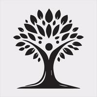 tree logo silhouette on white background vector