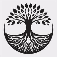 tree logo silhouette on white background vector