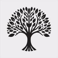 tree logo silhouette on white background vector