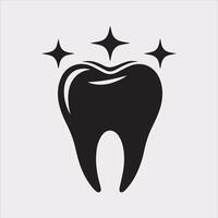 Tooth silhouette on white background vector